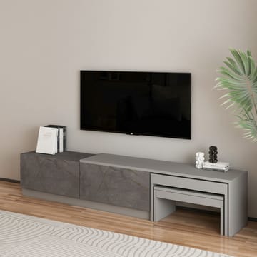 Zalven TV-benk 180x36x30 cm - Gordion-marmor og grå - Møbler - TV- & Mediamøbler - TV benk & mediabenk