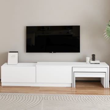 Zalven TV-benk 180x36x30 cm - hvit - Møbler - TV- & Mediamøbler - TV benk & mediabenk