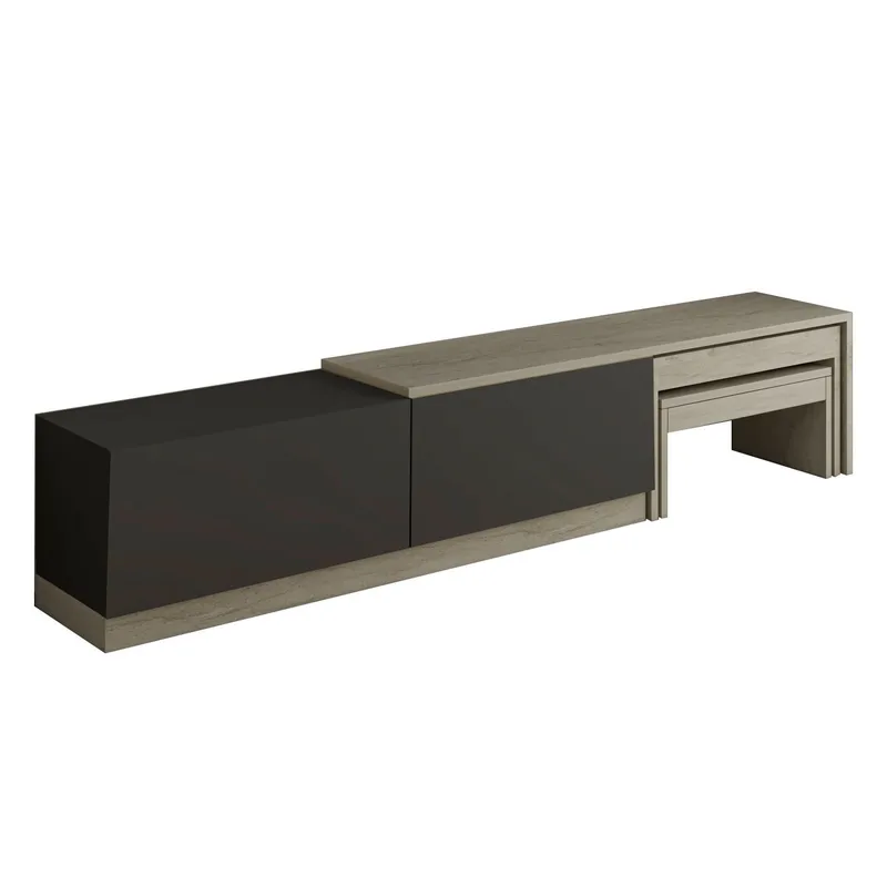 Zalven TV-benk 180x36x30 cm, travertin og antrasitt