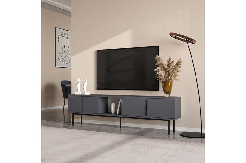 Zeiran TV-benk 180 cm - Antrasitt - Møbler - TV- & Mediamøbler - TV benk & mediabenk