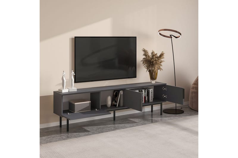 Zeiran TV-benk 180 cm - Antrasitt - Møbler - TV- & Mediamøbler - TV benk & mediabenk
