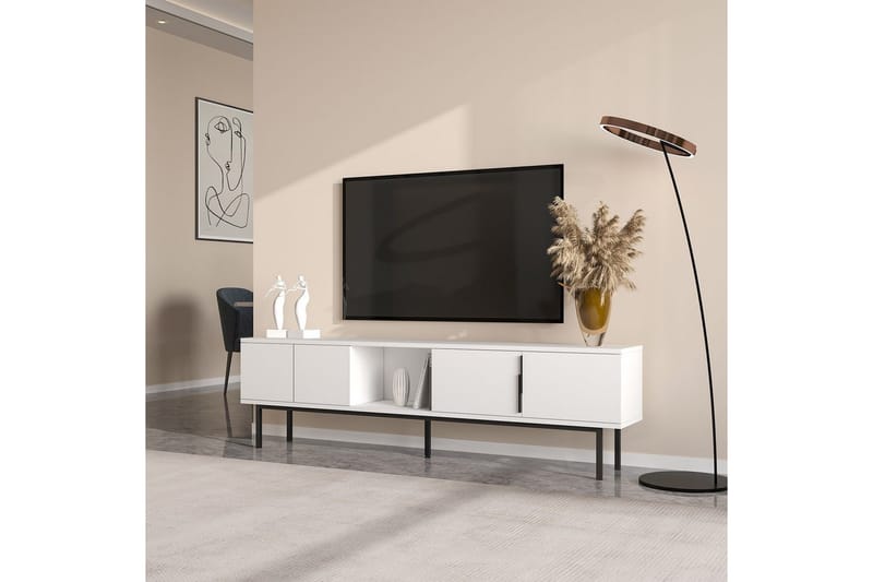 Zeiran TV-benk 180 cm - Hvit - Møbler - TV- & Mediamøbler - TV benk & mediabenk