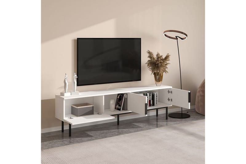 Zeiran TV-benk 180 cm - Hvit - Møbler - TV- & Mediamøbler - TV benk & mediabenk