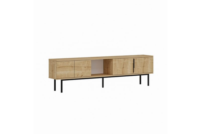 Zeiran TV-benk 180 cm - Mellomfarget tre - Møbler - TV- & Mediamøbler - TV benk & mediabenk