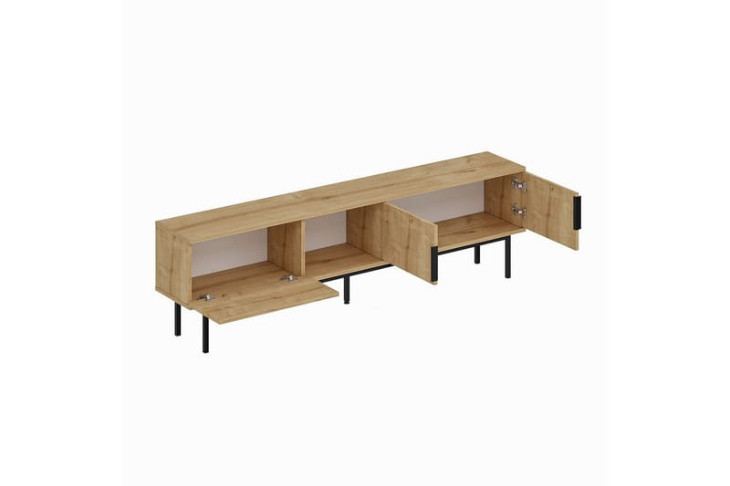 Zeiran TV-benk 180 cm - Mellomfarget tre - Møbler - TV- & Mediamøbler - TV benk & mediabenk