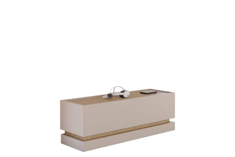 Zelric Gulvstående TV-benk 150 cm med Oppbevaring i Tre, Beige