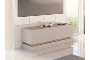 Zelric Gulvstående TV-benk 150 cm med Oppbevaring i Tre - Beige - Møbler - TV- & Mediamøbler - TV benk & mediabenk