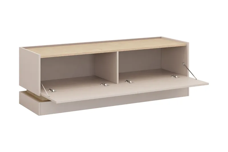 Zelric Gulvstående TV-benk 150 cm med Oppbevaring i Tre - Beige - Møbler - TV- & Mediamøbler - TV benk & mediabenk