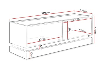Zelric Tv-bänk 150 cm - Beige - Møbler - TV- & Mediamøbler - TV benk & mediabenk
