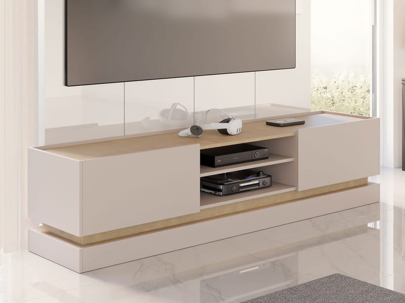 Zelric TV-benk 200 cm - Beige - Møbler - TV- & Mediamøbler - TV benk & mediabenk
