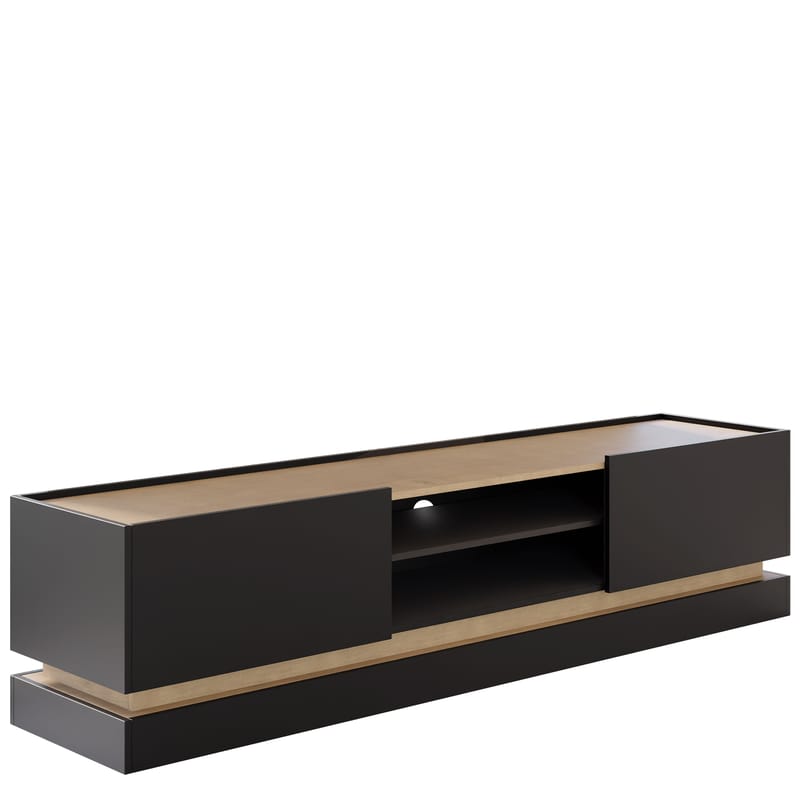 Zelric TV-benk 200 cm - Svart - Møbler - TV- & Mediamøbler - TV benk & mediabenk