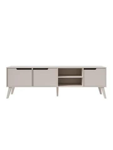 Zelto Gulvstående TV-benk 180 cm med Oppbevaring i Malt Tre - Beige - Møbler - TV- & Mediamøbler - TV benk & mediabenk