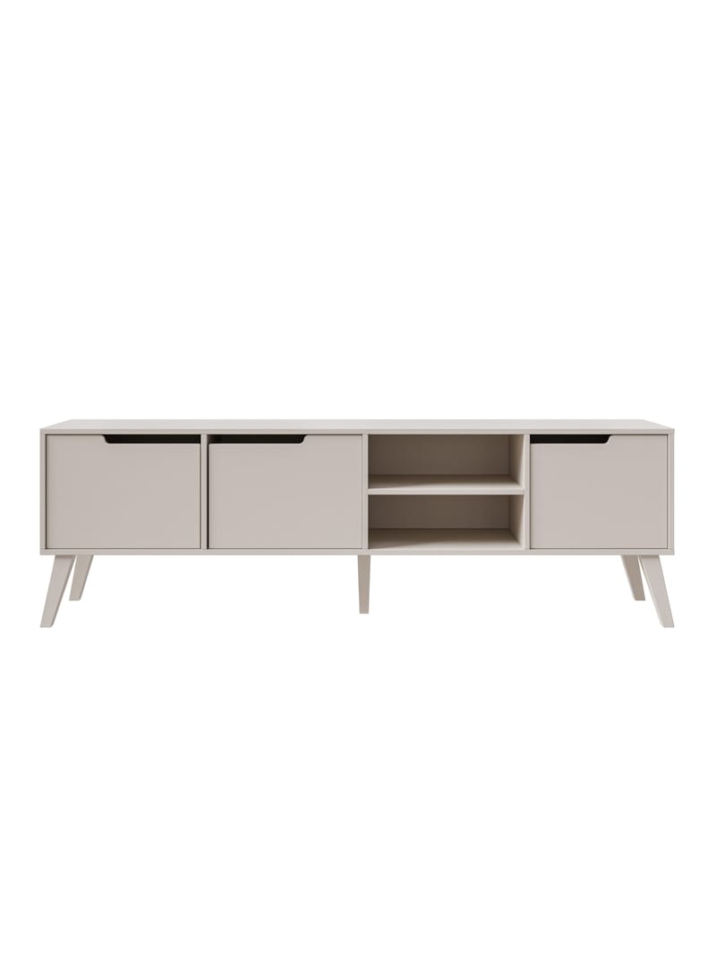 Zelto Gulvstående TV-benk 180 cm med Oppbevaring i Malt Tre - Beige - Møbler - TV- & Mediamøbler - TV benk & mediabenk