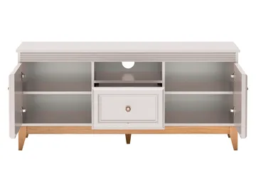 Zeylor Gulvstående TV-benk 136 cm med Oppbevaring i Eik - Beige - Møbler - TV- & Mediamøbler - TV benk & mediabenk