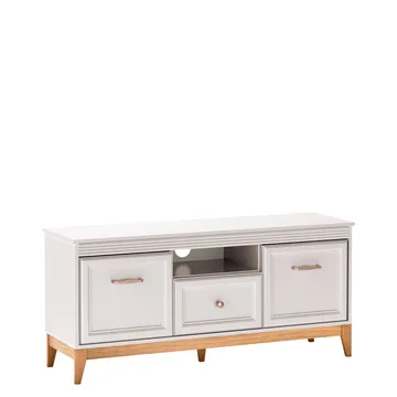 Zeylor Gulvstående TV-benk 136 cm med Oppbevaring i Eik - Beige - Møbler - TV- & Mediamøbler - TV benk & mediabenk