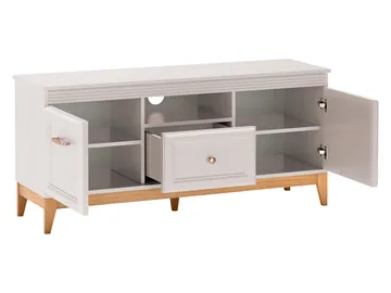 Zeylor Gulvstående TV-benk 136 cm med Oppbevaring i Eik - Beige - Møbler - TV- & Mediamøbler - TV benk & mediabenk