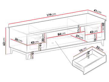 Zeylor TV-benk 179 cm - Møbler - TV- & Mediamøbler - TV-skap