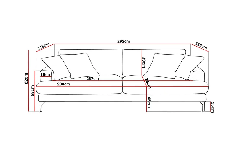 Menard Premium 5-seters dyp sofa i chenille - Beige - Møbler - Sofaer