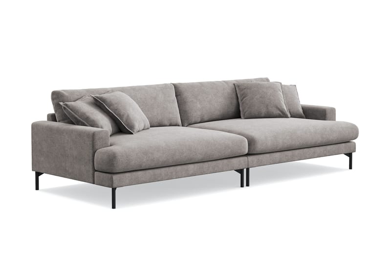 Menard Premium 5-seters dyp sofa i chenille - Grå/Brun - Møbler - Sofaer