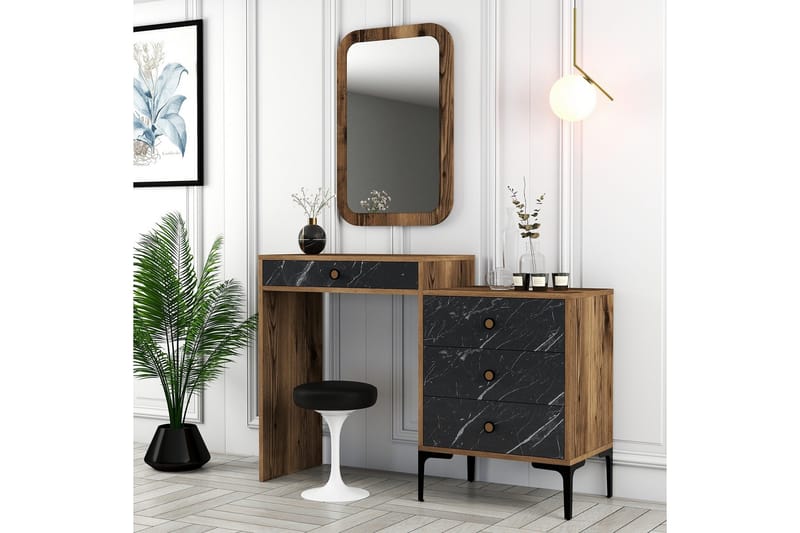 Ameias Møbelsett for Soverom Brun/Svart - Hanah Home - Møbler - Senger - Møbelsett til soverom