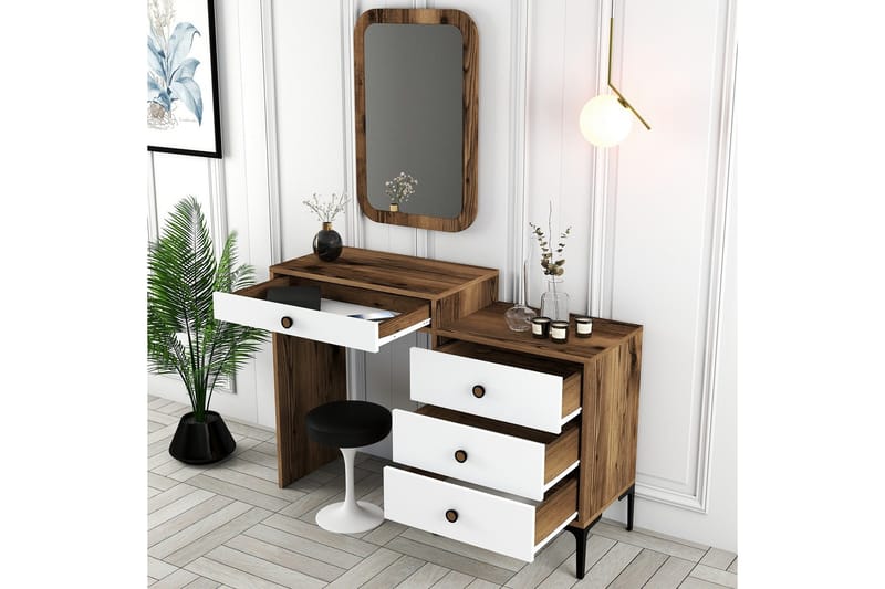 Ameias Møbelsett for Soverom Brun/Hvit - Hanah Home - Møbler - Senger - Møbelsett til soverom