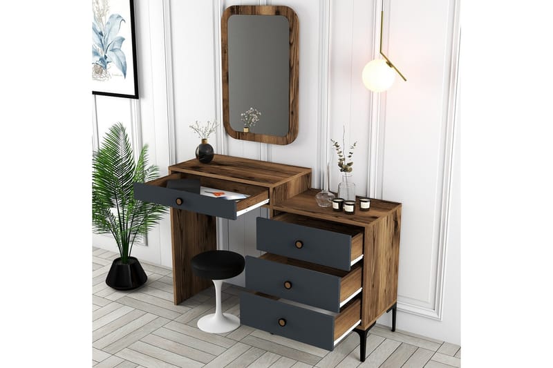 Ameias Møbelsett for Soverom Brun/Antrasitt - Hanah Home - Møbler - Senger - Møbelsett til soverom