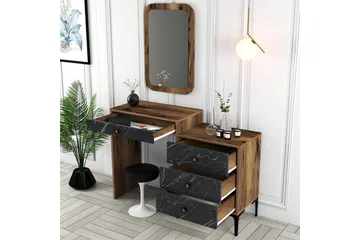 Ameias Møbelsett for Soverom Brun/Svart - Hanah Home - Møbler - Senger - Møbelsett til soverom