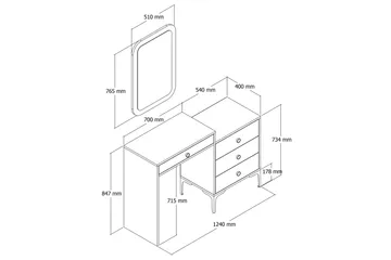 Ameias Møbelsett for Soverom Brun/Hvit - Hanah Home - Møbler - Senger - Møbelsett til soverom