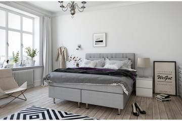 Superior Lux 5-sone 160X200 cm lys grå - Lysgrå - Møbler - Senger - Kontinentalsenger