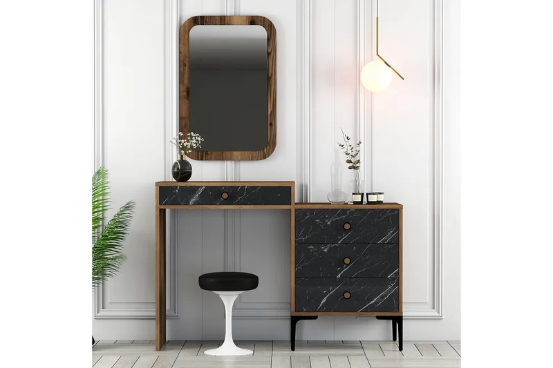 Ameias Møbelsett for Soverom Brun/Svart - Hanah Home - Møbler - Senger - Møbelsett til soverom