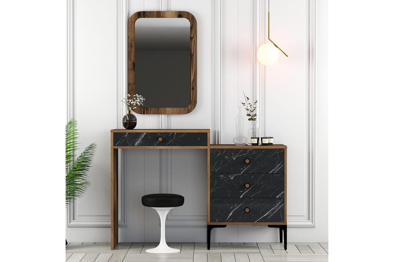 Ameias Møbelsett for Soverom Brun/Svart - Hanah Home - Møbler - Senger - Møbelsett til soverom