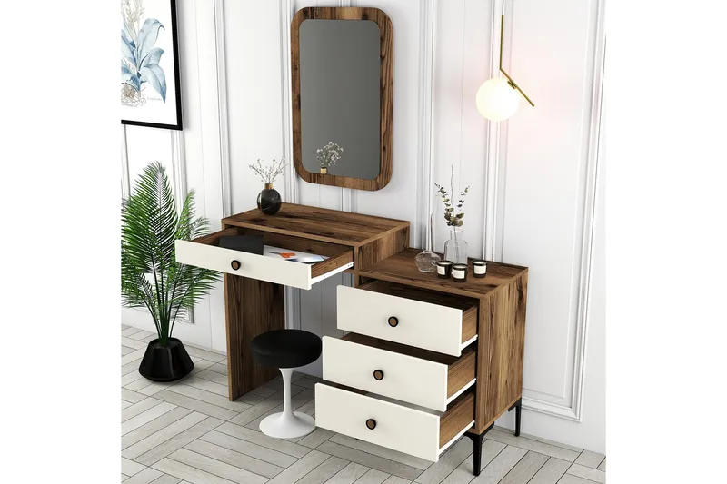 Ameias Møbelsett for Soverom Brun/Beige - Hanah Home - Møbler - Senger - Møbelsett til soverom