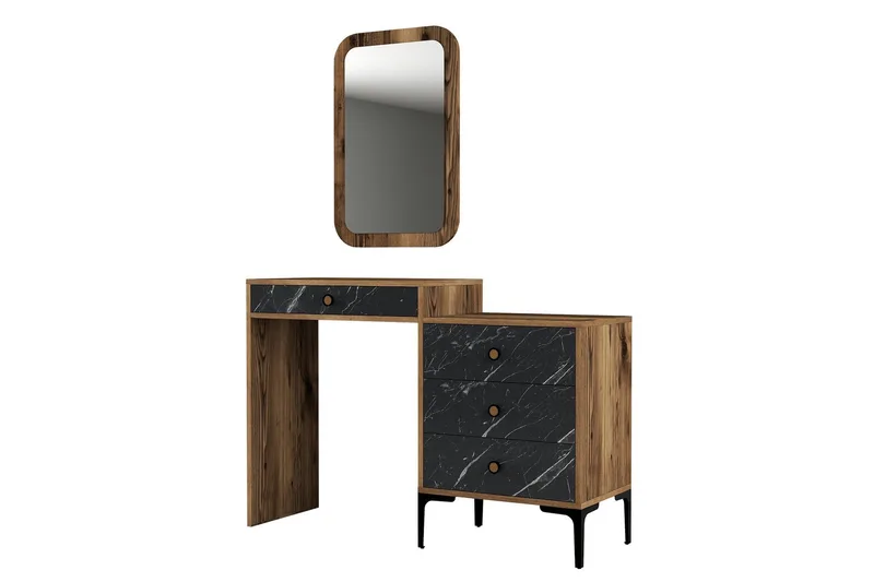 Ameias Møbelsett for Soverom Brun/Svart, Hanah Home