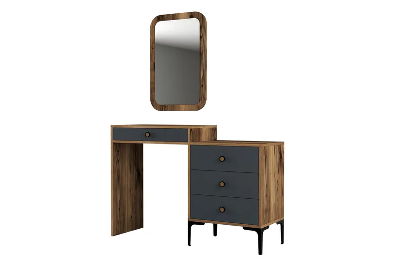 Ameias Møbelsett for Soverom Brun/Antrasitt, Hanah Home