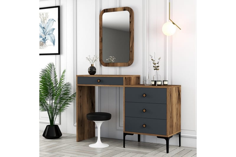 Ameias Møbelsett for Soverom Brun/Antrasitt - Hanah Home - Møbler - Senger - Møbelsett til soverom