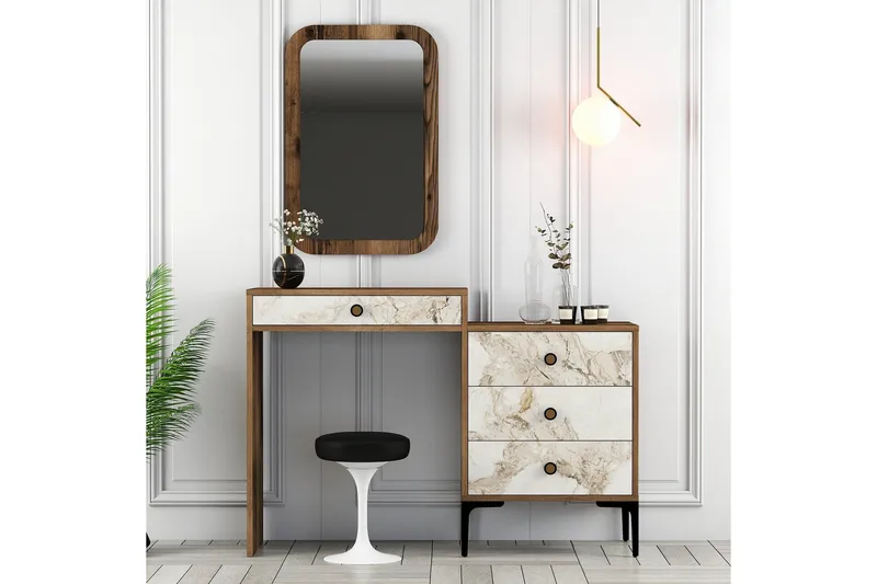 Ameias Møbelsett for Soverom Brun/Hvit - Hanah Home - Møbler - Senger - Møbelsett til soverom