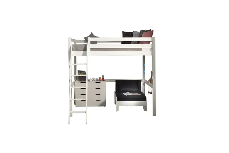 4 dørs kommode og sovesofa Pino Mezzanine 140 x 200 cm - 140 x 200 cm - Møbler - Senger - Møbelsett til soverom