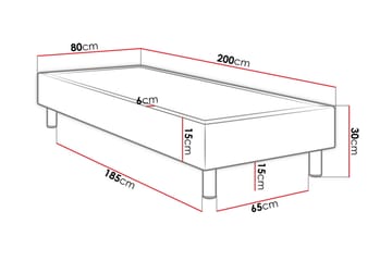 Adeliza kontinentalseng 80x200 cm - Mørkegrå - Møbler - Senger - Kontinentalsenger