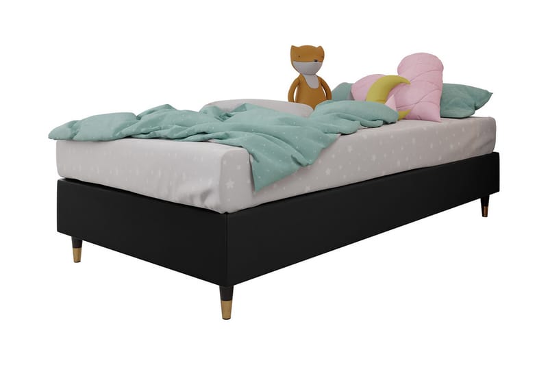 Adeliza Rammeseng 120x200 cm - Kunstlær/Svart/Tre/Metall - Møbler - Senger - Rammeseng