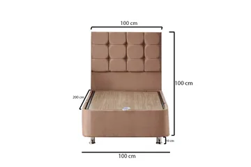 Adilen Kontinentalseng 100x200 cm - Lysebrun - Møbler - Senger - Komplett sengepakke