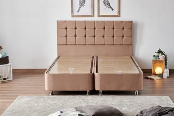 Adilen Kontinentalseng 140x190 cm - Lysebrun - Møbler - Senger - Komplett sengepakke