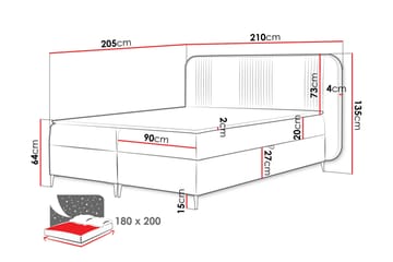 Alani Sengpakke Kontinentalseng 180x200 cm - Grå - Møbler - Senger - Kontinentalsenger