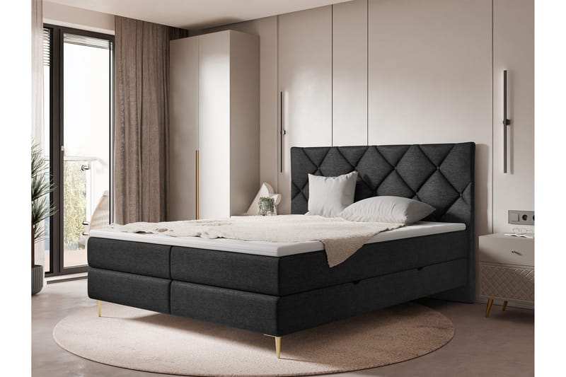 Alasia Sengpakke Kontinentalseng 160x200 cm - Svart - Møbler - Senger - Kontinentalsenger