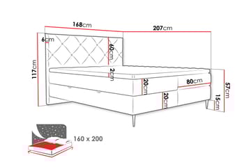 Alasia Sengpakke Kontinentalseng 160x200 cm - Svart - Møbler - Senger - Kontinentalsenger