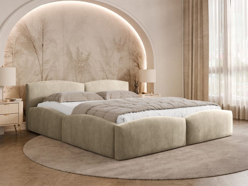 Aldrosen sengeramme med oppbevaring 140x200 cm - beige - Møbler - Senger - Senger med oppbevaring