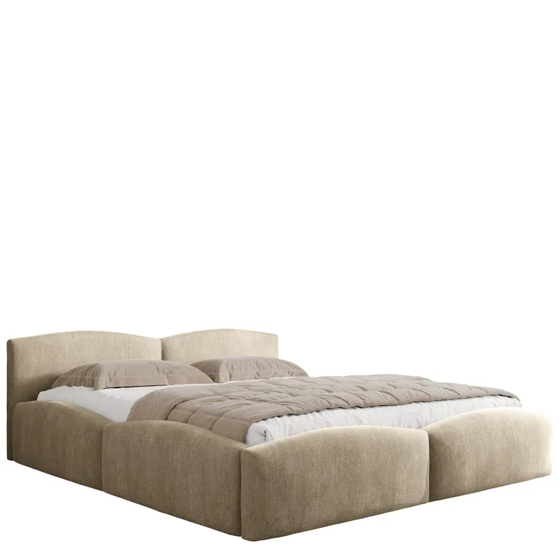 Aldrosen sengeramme med oppbevaring 160x200 cm, beige
