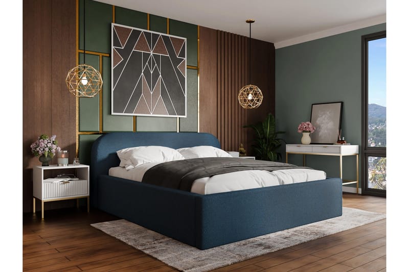Alfiya Sengeramme 140x200 cm - Blå - Møbler - Senger - Sengeramme & sengestamme