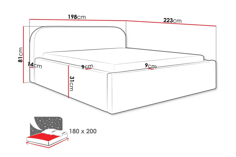 Alfiya Sengeramme 180x200 cm - Grønn - Møbler - Senger - Sengeramme & sengestamme
