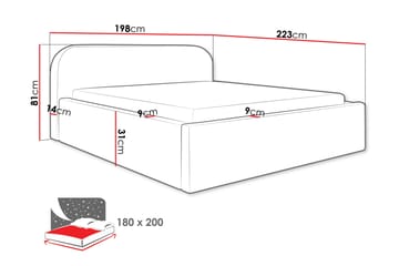 Alfiya Sengeramme 180x200 cm - Svart - Møbler - Senger - Sengeramme & sengestamme