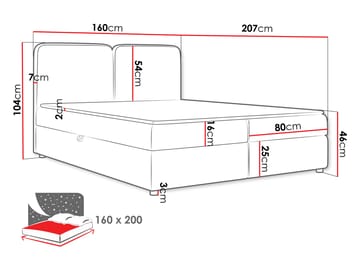 Allgunnen Sengepakke Kontinentalseng 160x200 cm - Grå - Møbler - Senger - Kontinentalsenger